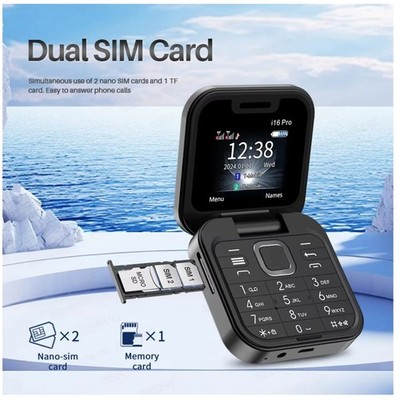 SERVO i16 Pro Mini Fold Mobile Phone Dual SIM Card FM Radio Vibration MagicVoice