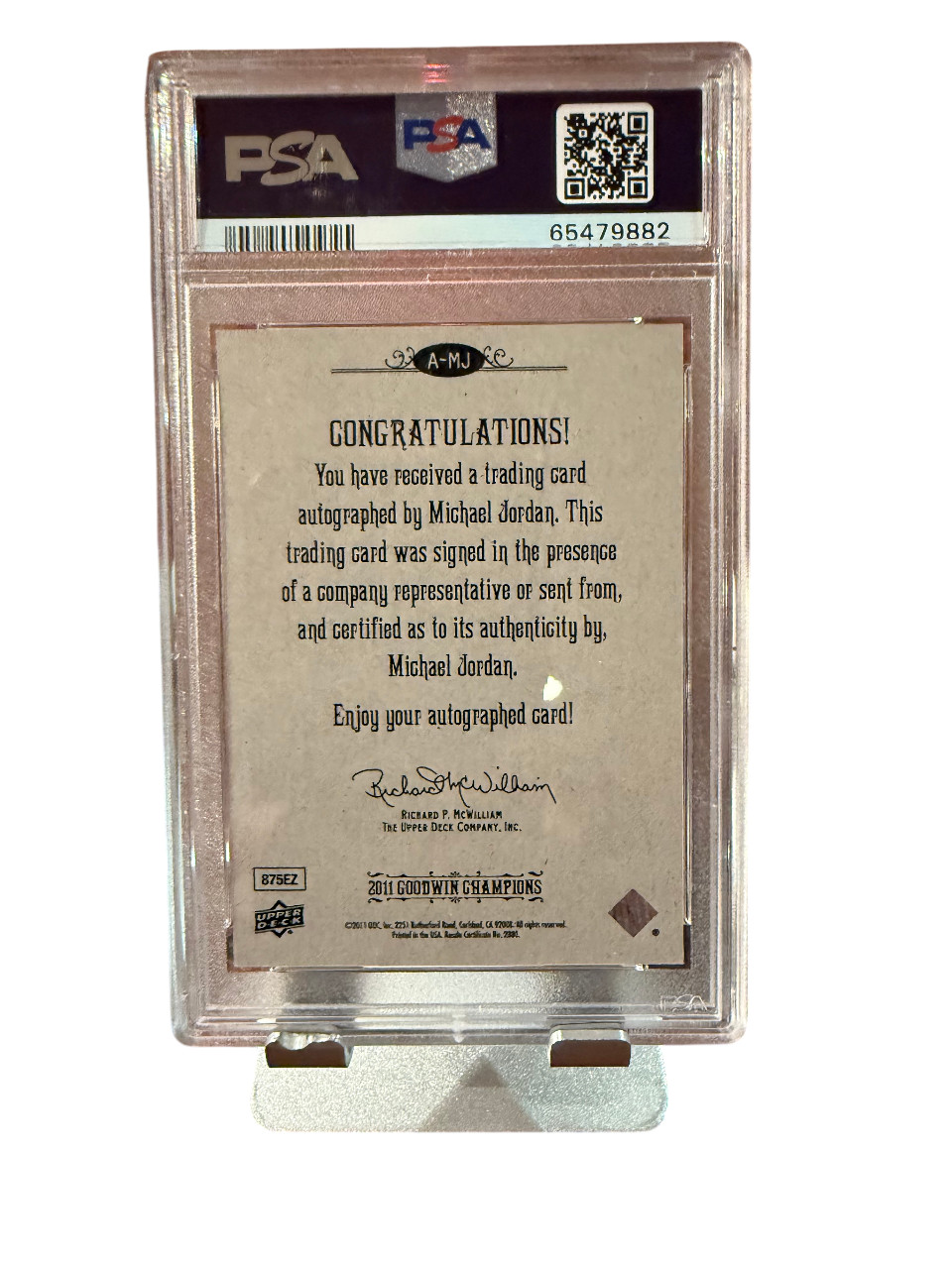 🏀🔥 2011 Goodwin Champions Michael Jordan HOF ✍️ Auto PSA 8/DNA 9 🏆 POP 5 RARE view 2