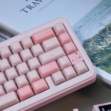 164 Keys PBT Doubleshot Keycaps Cherry Profile Sakura Pink Translucent