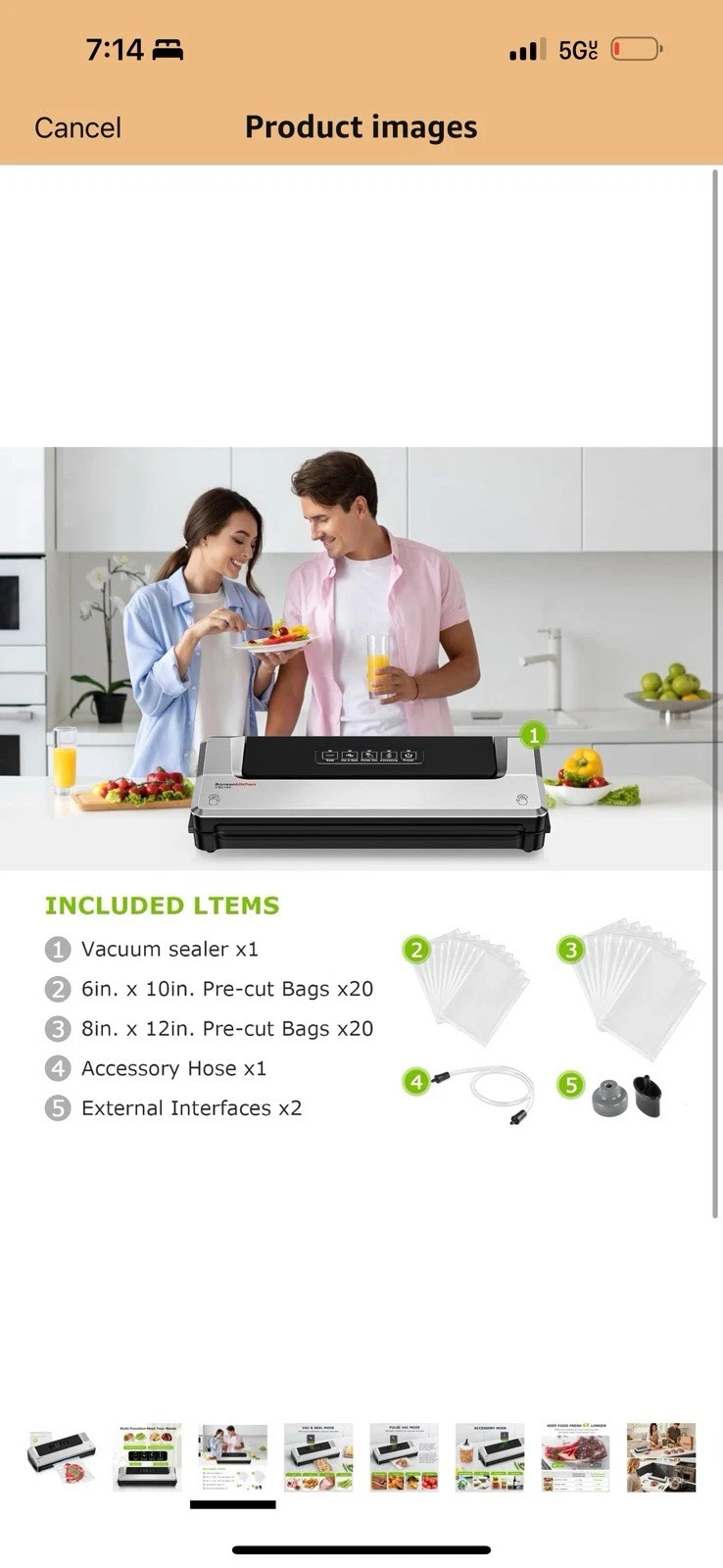 Boson kitchen vacuum sealer 6 in 1 kitchen set Model vS2100