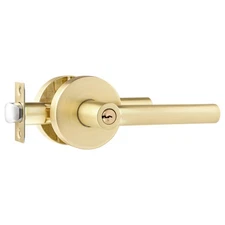 1 Pack Gold Door Knobs with Lock and Key, Entry Door Handles, Bedroom Bathroo...