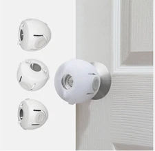Child Proof Door Knob Covers – Baby Safety Locks for Doors, 4 Pack, White