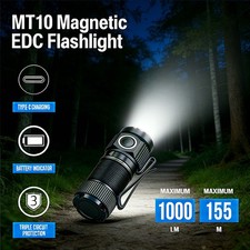 Trustfire MT10 1000 Lumen Rechargeable EDC Magnetic LED Flashlight LED Torch R