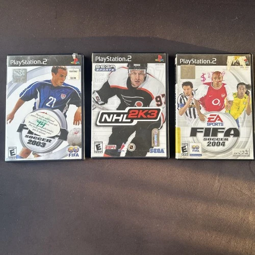 ps2 games lot bundle. FIFA Soccer 2004, NHL 2k-3, FIFA Soccer 2003