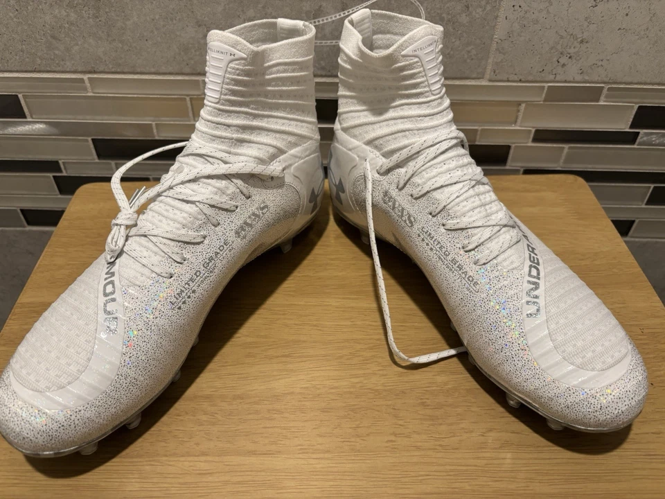 Under Armour UA Highlight 2 MC Knit Football Cleats White Men’s Size 9 Brand New - Image 2 of 4