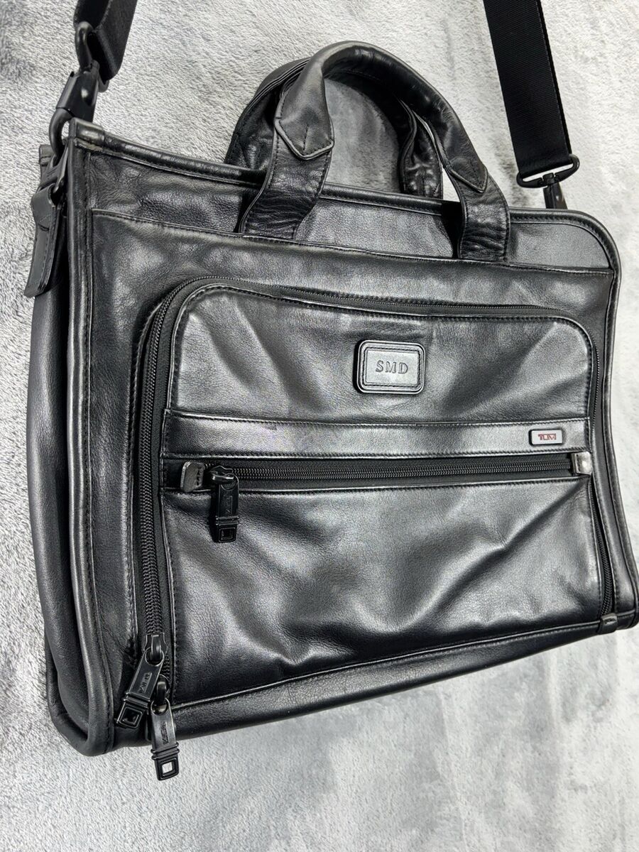 TUMI Alpha Delux Leather Black Briefcase 96110DH Bag TUMI Alpha Delux Leather Black Briefcase 96110DH Bag
