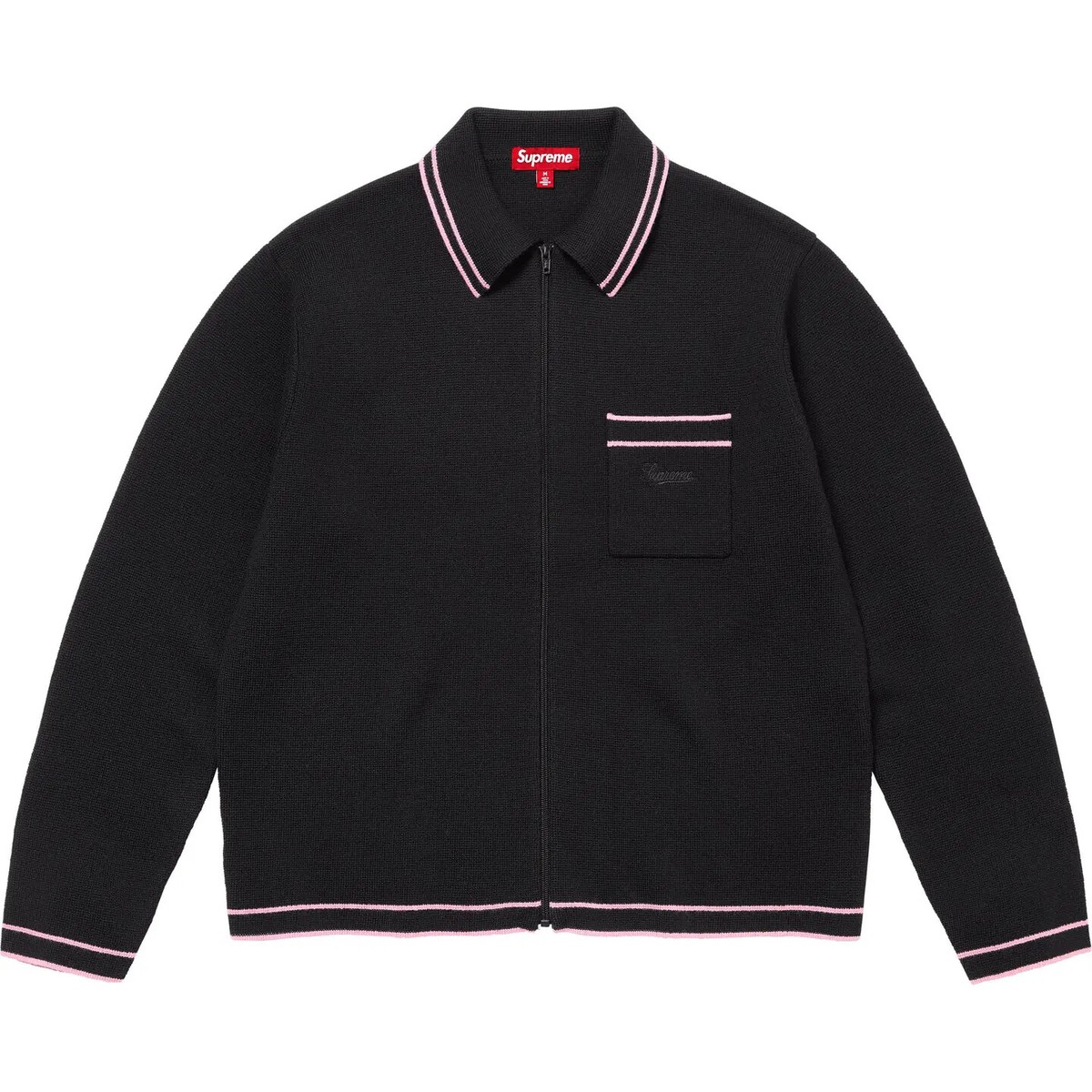 Supreme Zip Up Polo Sweater Black White Navy Burnt Orange Supreme Zip Up Polo Sweater Black White Navy Burnt Orange