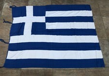 VINTAGE GREECE GREEK FLAG 125 cm height x 154 cm long (1960s)