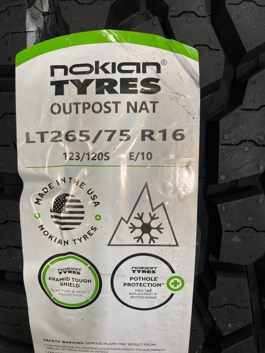 265 75 16 New Nokian Outpost nAT All Terrain Tire 10 ply LT265