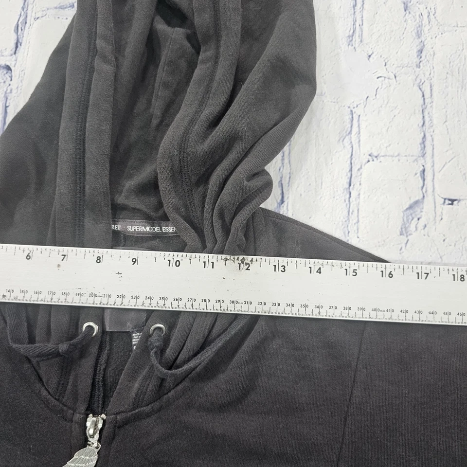 Victoria's Secret Supermodel Essentials MUJER TALLA M Chaqueta con Capucha Negra Cremallera Foto 4 de 4