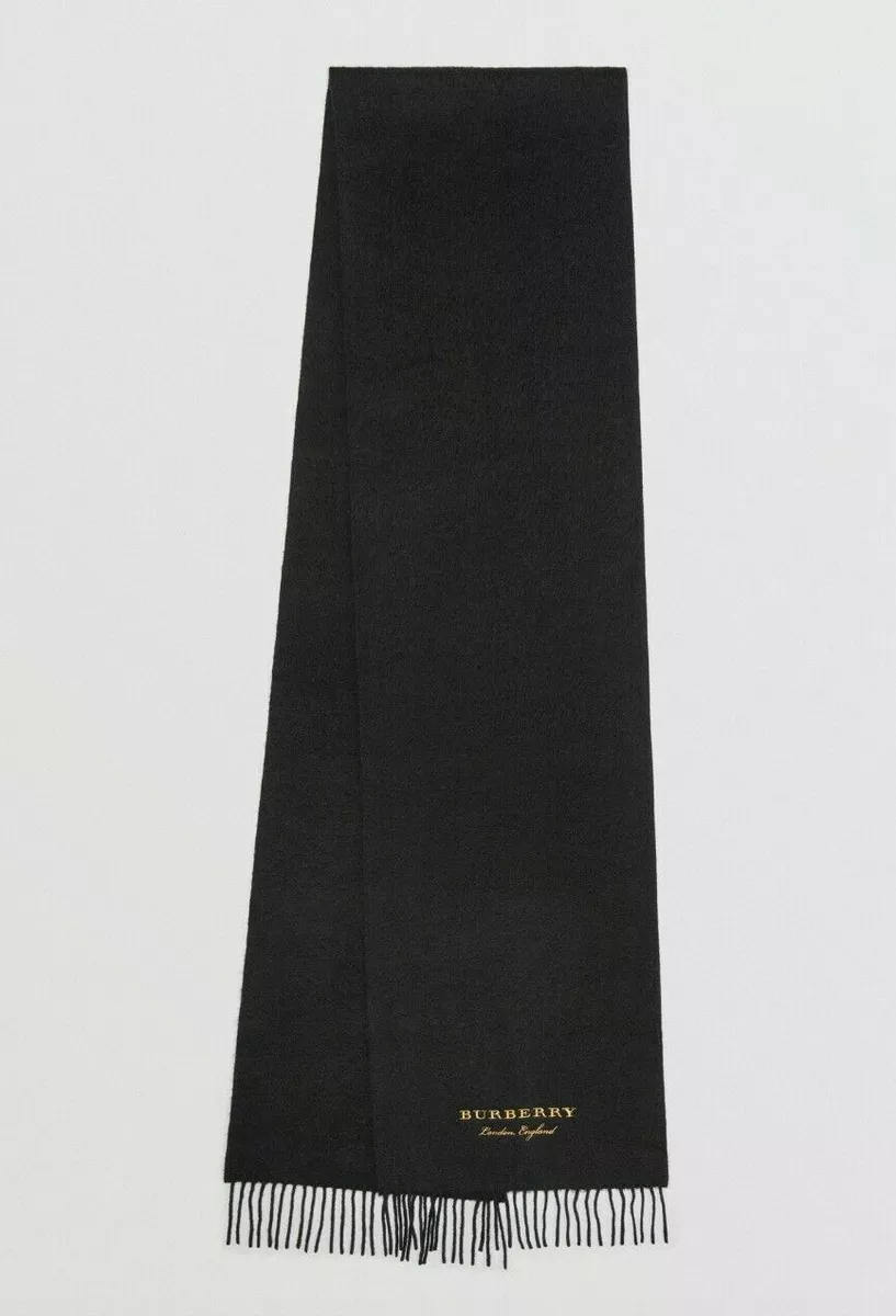 Burberry Sciarpa uomo 100% Cashmere wool 490€ Nuova Originale BLACK NERA  Scarf