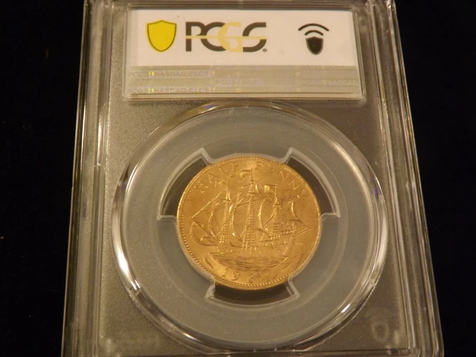 1967 1/2 D GREAT BRITAIN PCGS MS 66 RD - Image 2 of 2