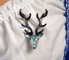 Hirsch Trachten Brosche ausgefallene Nadel Trachtenschmuck Oktoberfest  Wies'n  