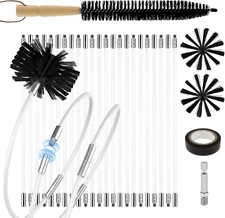 30 Feet Chimney Brush Cleaning Kit 6" Heavy Duty Brush 23 Flexible Rods Compatib