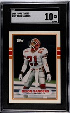 1989 Topps Traded Deion Sanders RC #30T Rookie Card SGC 10 GEM MINT Beauty!