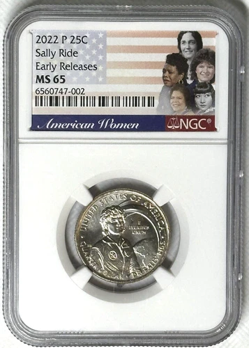 2022 P 25c Sally Ride American Women Quarter Graded NGC MS65 Early Releases