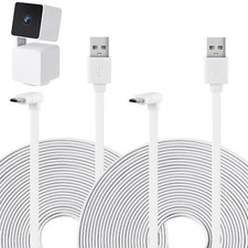 2 Pack 25FT USB Power Extension Cable for WYZE Cam Pan V3 90 Degree Flat Cord