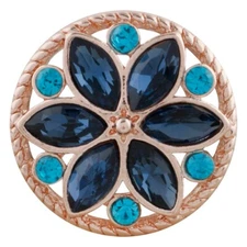 Snap Jewelry Flower Rose Gold Rhinestone 18-20mm Fit Ginger Charms Accessories