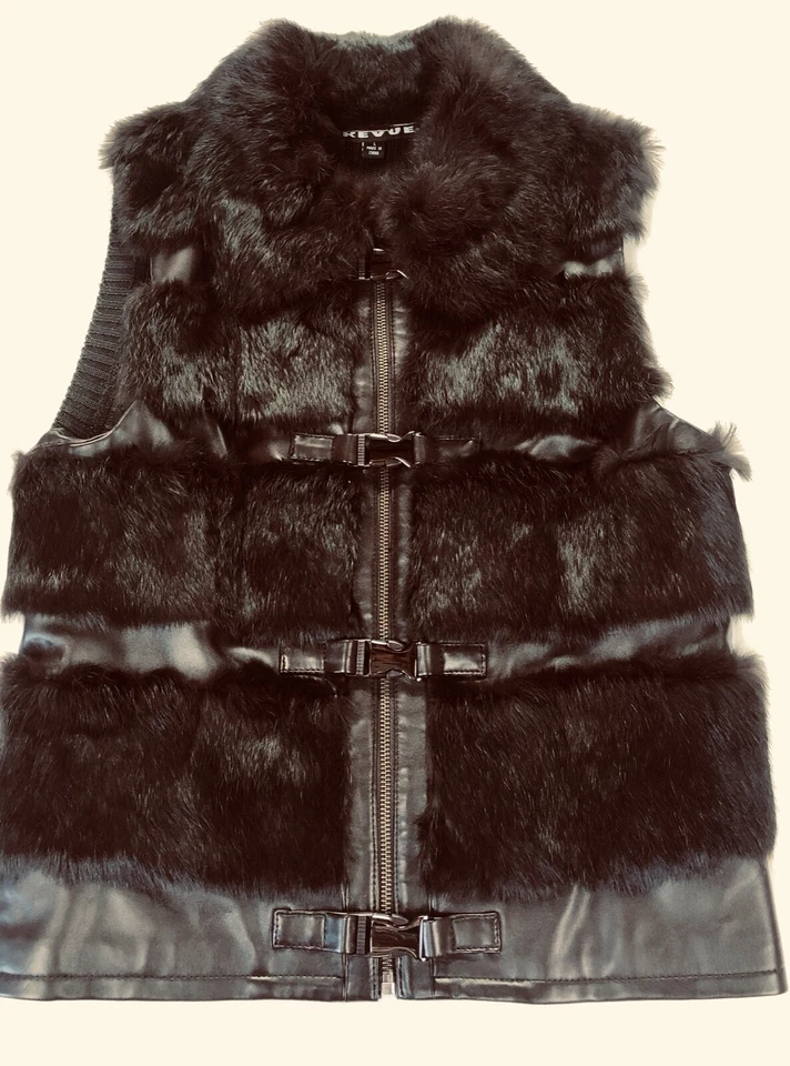 Chaleco REVUE Imitación Cuero y Piel Invierno Mezcla Lana Forro Talla Grande 978122 Foto 2 de 4