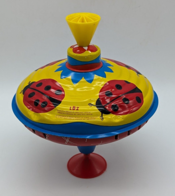 VTG LBZ Lorenz Bolz Zirndorf Tin Toy Spinning Top Ladybug Made