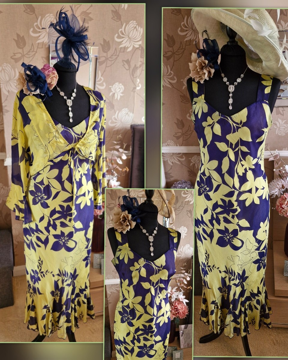 Michaela Louisa Dress Bolero Blue Green Silk wedding Occasion Evening  Outfit 12