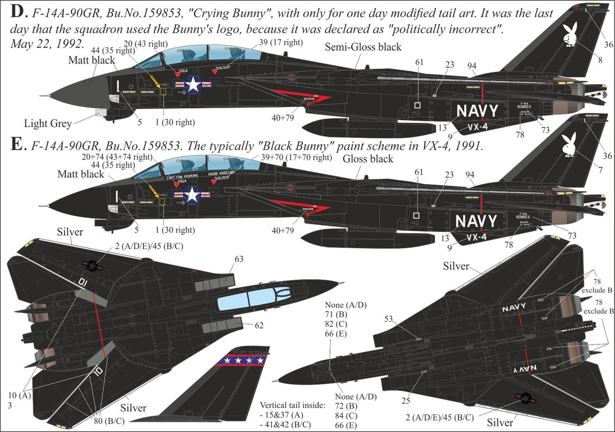 UpRise Decals UR72207 - DECAL F-14A/D Tomcat Black Bunny 1/72 | eBay