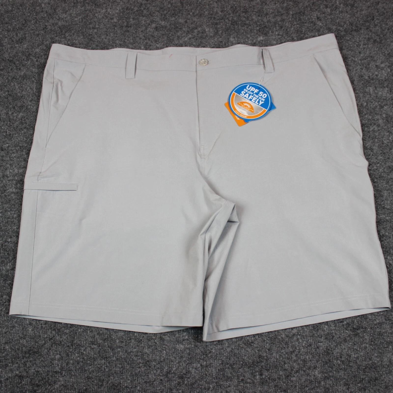 Columbia PFG Shorts Men's 50 10" Inseam Light Gray Chino Fishing NEW *FLAW