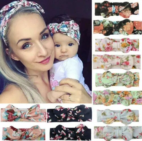 Mum Baby Headband Set Matching Hairbands Bow Flower Toddler Girl Hair Band