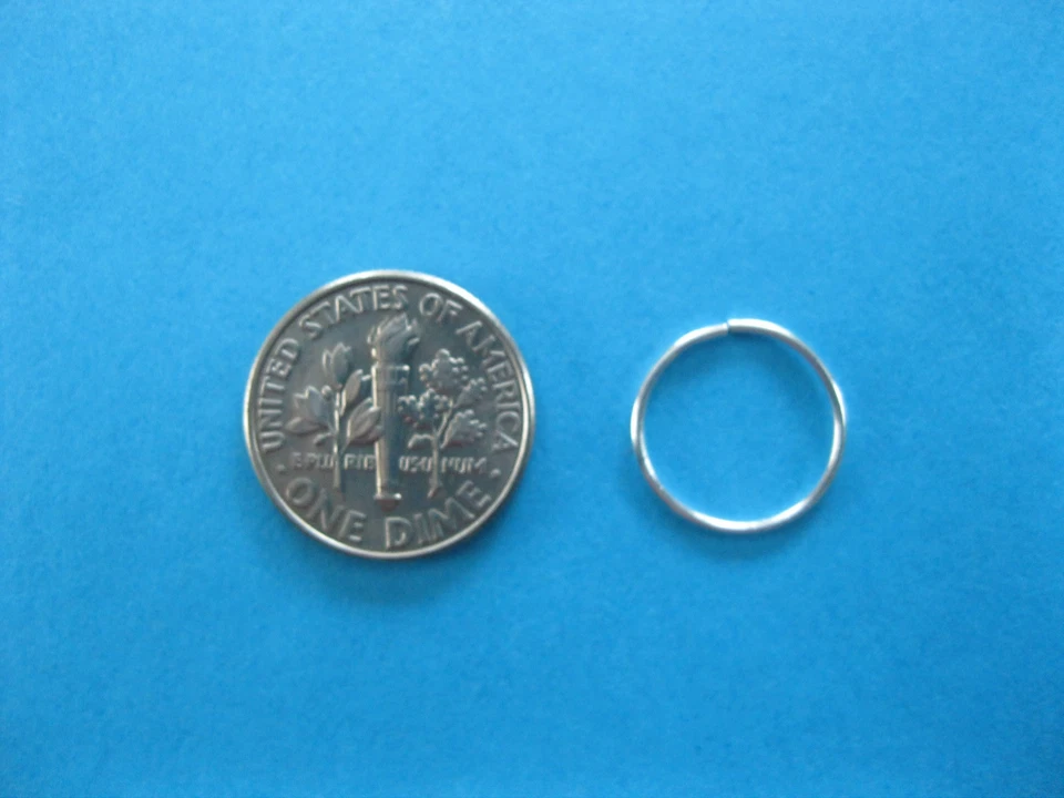 Anillo nariz aro sin fin plata 14 mm/cartílago, hélice, tragus... pendiente Foto 2 de 2