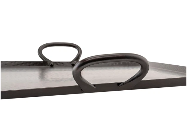 Metal Serving/Ottoman Tray with Room tray  19" x 15", Hammered Bronze (1 pc) - Image 2 of 4