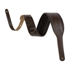 Levy's 3" Amped Series Top Grain Leather Guitar Strap - Dark Brown