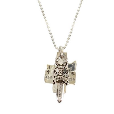 CHROME HEARTS Three Trinkets Pendant Silver Necklace | eBay