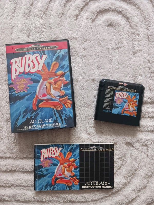 Sega Mega Drive. Bubsy. Complete In Box PAL Version UK Fully Tested Retro