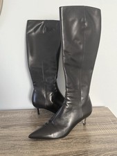 SERGIO ROSSI Black Leather Pointed Toe Women ...