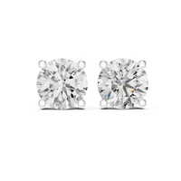 0.30 Carat Lab Grown Diamond Stud Earrings 14K White Gold Plated Over 925 Silver