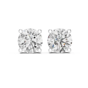0.30 Carat Lab Grown Diamond Stud Earrings 14K White Gold Plated Over 925 Silver