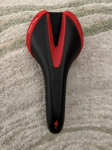 Vintage Specialized Body Geometry Bicycle Saddle 140 x 280 mm - Black/Red Nice - product listing photo