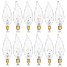 E12 Incandescent Light Bulbs 40Watt Warm White 2700K, 300 Lumens 40W-12Pack