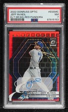 2022 Panini Donruss Optic Red Pandora Prizm 3/8 Jeff McNeil PSA 7 Auto 3nn