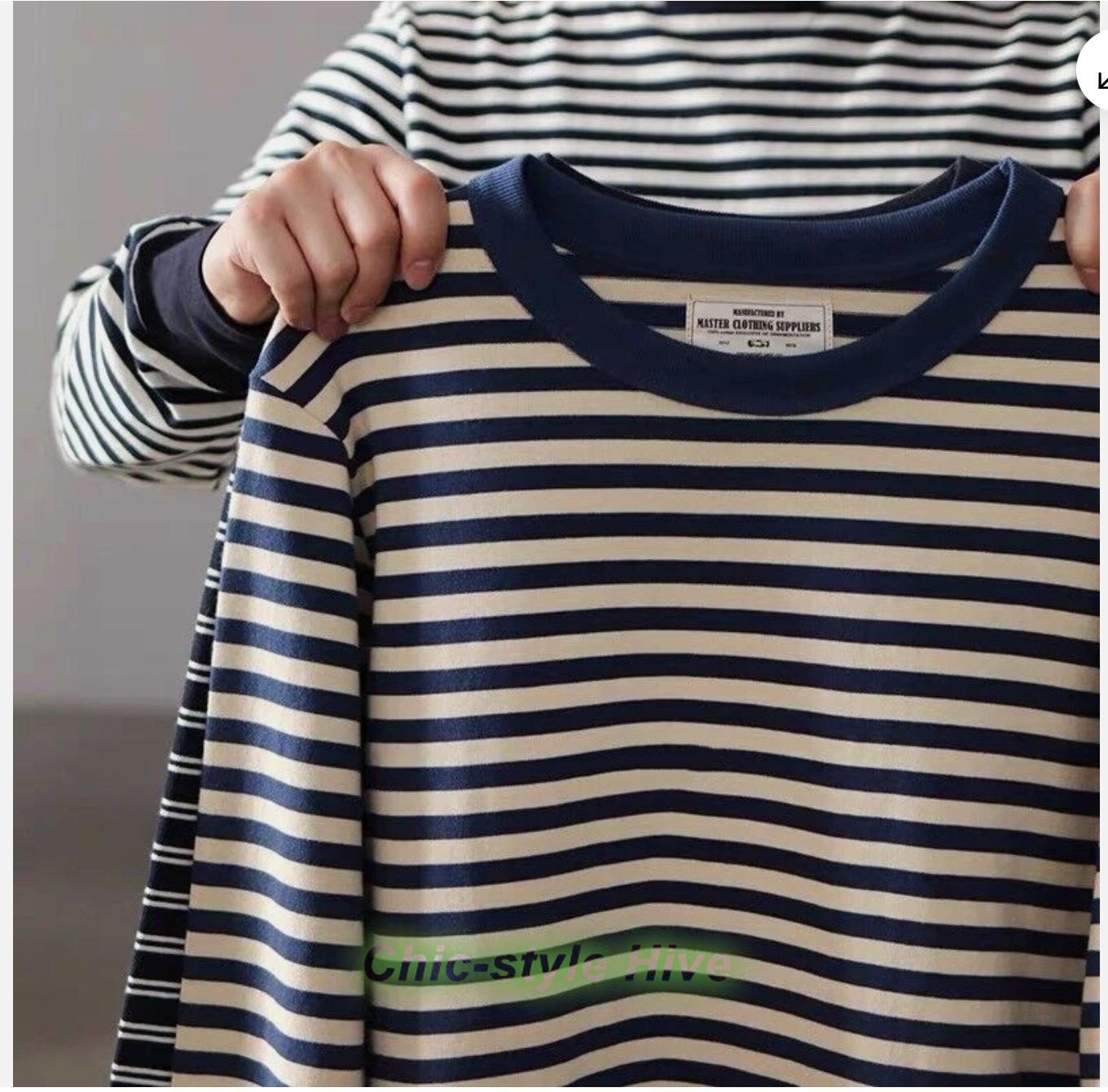 Retro Men Classic Breton Striped Long Sleeve Shirt Causal Cotton Sailor T-Shirts