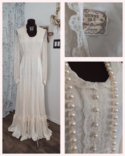 70's Vintage Gunne Sax Wedding Dress Prairie Maxi Gown BEAUTIFUL Sz M