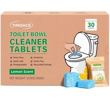 Toilet Bowl Cleaner Tablets 30 Big Pack Fast Dissolve Plastic-free Septic Safe