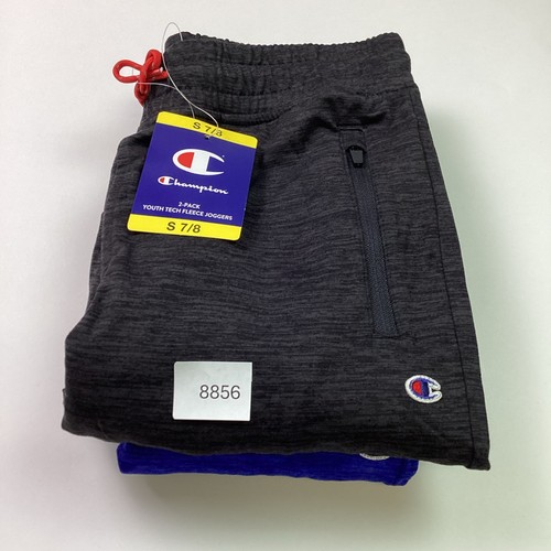 Champion Youth Boys 2-Pack Tech Fleece Joggers, Black & Blue, Size: S-7/8 - Picture 9 of 9