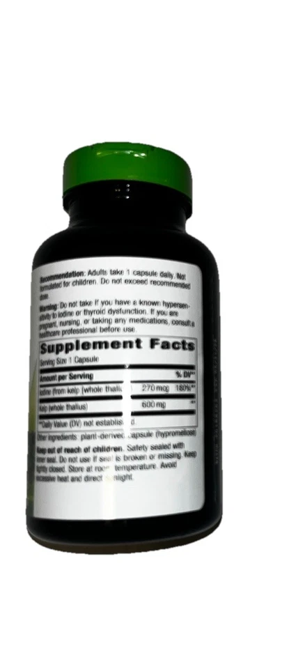 NUEVO Nature's Way Kelp 600 mg 100 cápsulas de conteo caducidad 31/05/2028 Foto 3 de 4