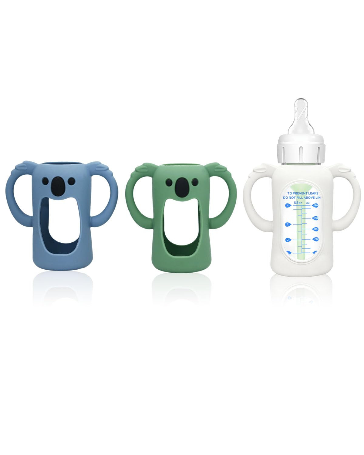 3 Pack Silicone Bottle Sleeves for Dr. Brown'S Glass Baby Bottles, 4 Oz, Anti-Sl