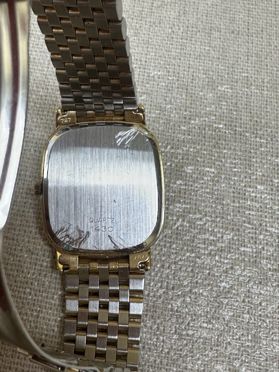 Vintage OMEGA Seamaster Cal.1430 Quartz Gold Dial Date Tank