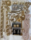 Vintage Jewelry Lot Earrings Necklaces Bracelet Brooches Faux Pearl and Goldtone