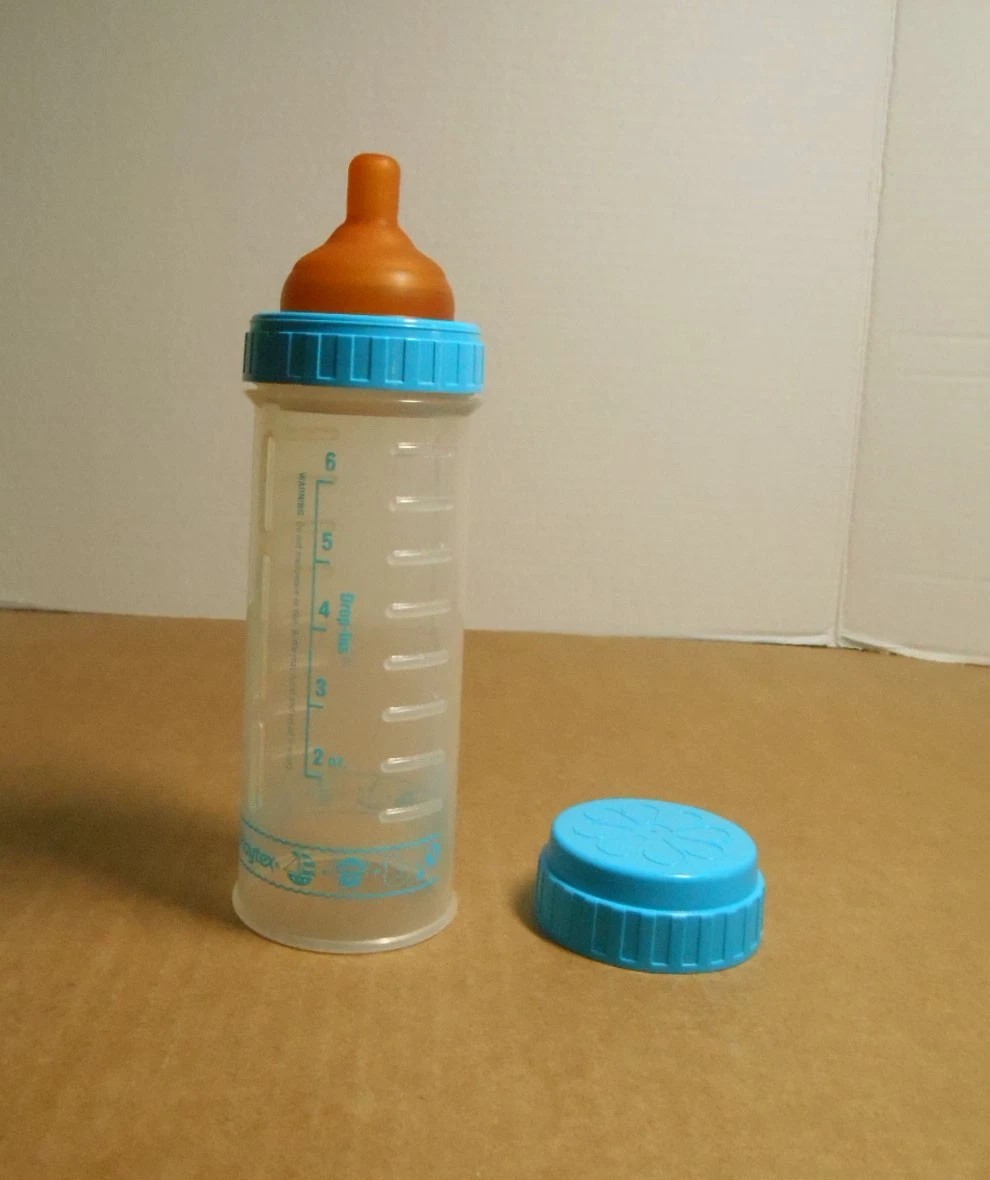 Playtex 1997 Nurser Flat Top Nipple Drop In Bottle 8 Oz Teal Blue R7