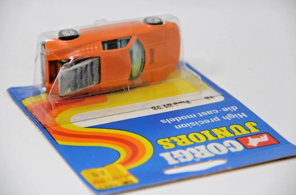 Corgi Juniors 1:64 Ford GT 70 Orange Made In Gt. Britain 1973 New on Card Rare - Image 4 of 4