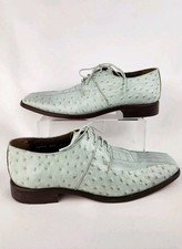 Stacy Adams Shoes Mens SZ 9 Blue Croc Ostrich Embossed Oxford Leather Dress